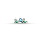 Swiss Blue Topaz, Green Quartz and White Topaz ring in sterling silver, style R3923