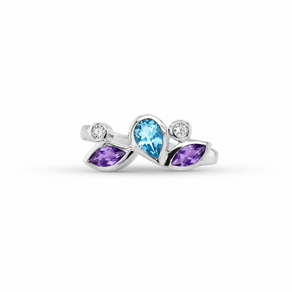 Multi Gemstone Ring in 925 Sterling Silver | R3923