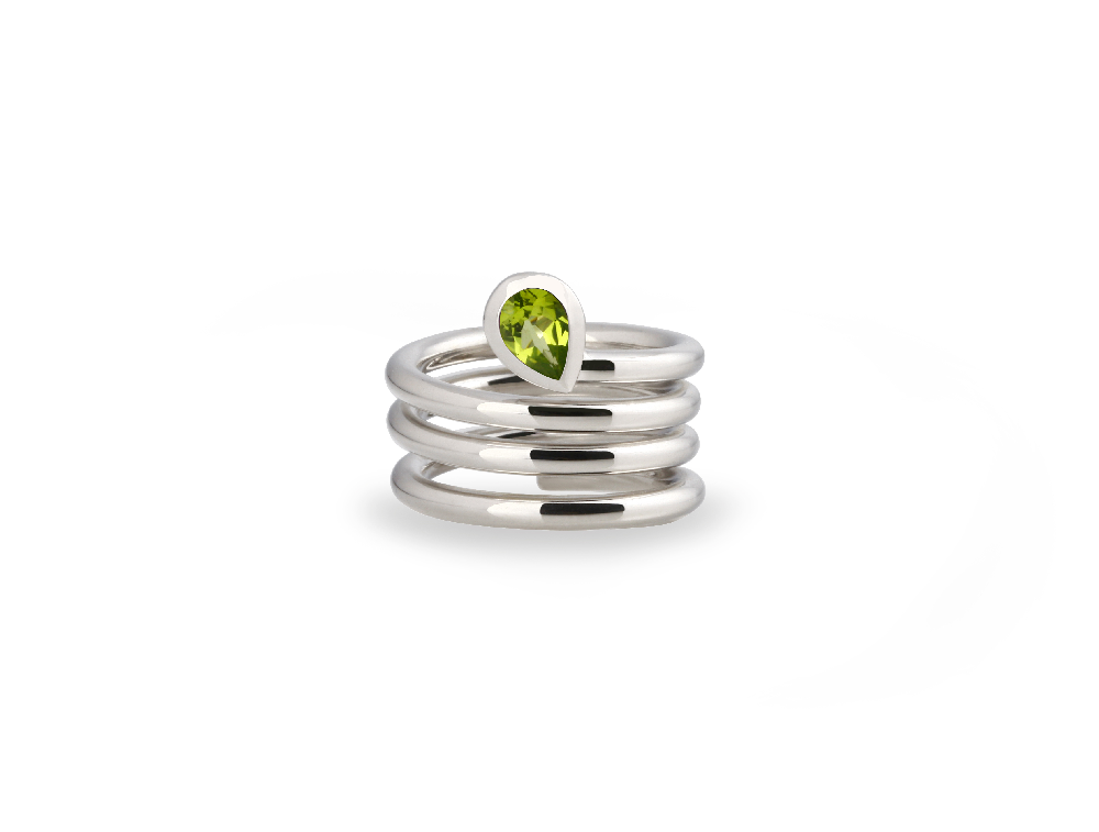 Amethyst and Blue Topaz ring in sterling silver, style R4051 - view 2