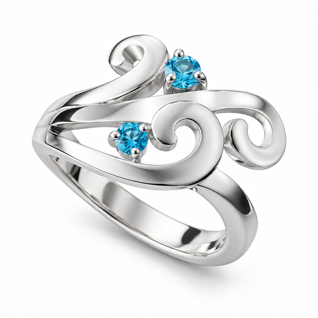Wind & Sea All Silver Ring in 925 Sterling Silver | R6102 - view 2