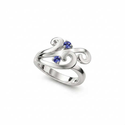 Wind & Sea All Silver Ring in 925 Sterling Silver | R6103