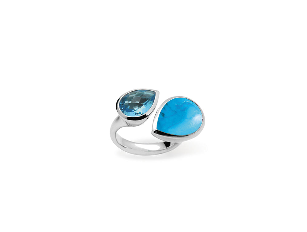 Amethyst and Citrine ring in sterling silver, style R6588 - view 3