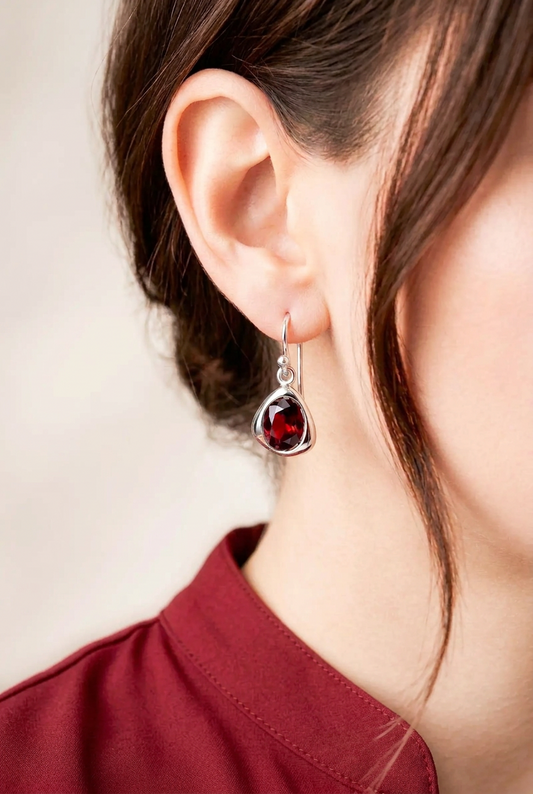 Contemporary Gemstone Earrings in 925 Sterling Silver | E9864
