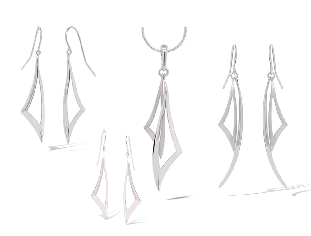 Sterling silver jewelry set - view 2