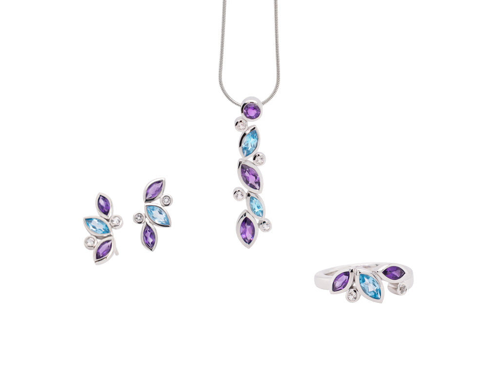 Sterling silver jewelry set, style SET537