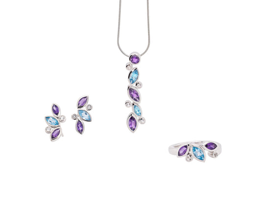 Sterling silver jewelry set by Joryel Vera, style SET537
