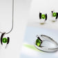Blue Topaz and Garnet jewelry set in sterling silver - view 2