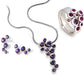 Amethyst and Blue Topaz jewelry set in sterling silver - view 2