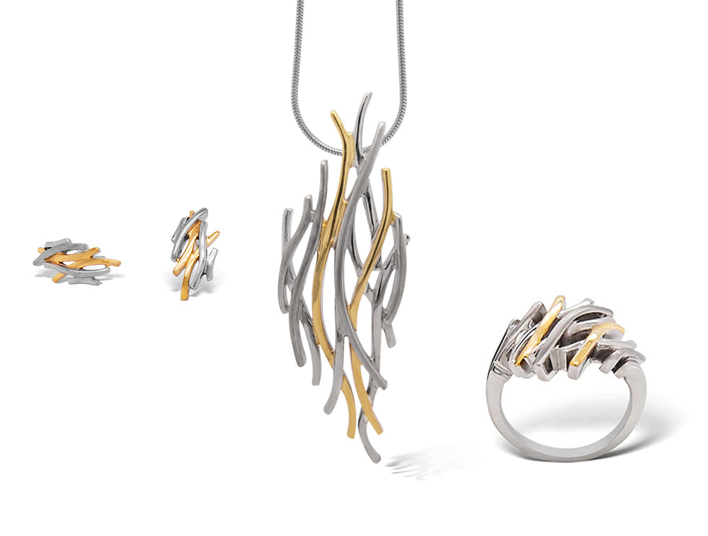 Sterling silver jewelry set, style SET404