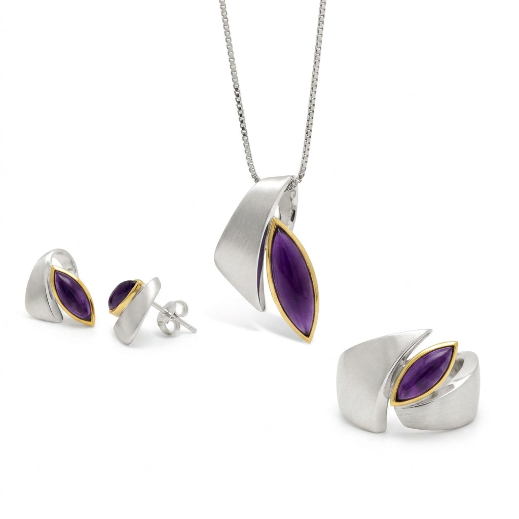 Sterling silver jewelry set, style SET410