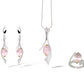 Blue Topaz and Rose Quartz jewelry set in sterling silver, style SET414