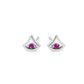 Blue Topaz and Emerald earrings in sterling silver, style E3940 - view 4