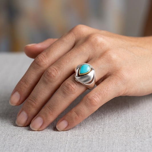 Artistic Gemstone Ring in 925 Sterling Silver