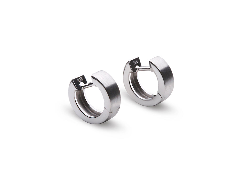 Silver Huggie Earrings in 925 Sterling Silver | E2450