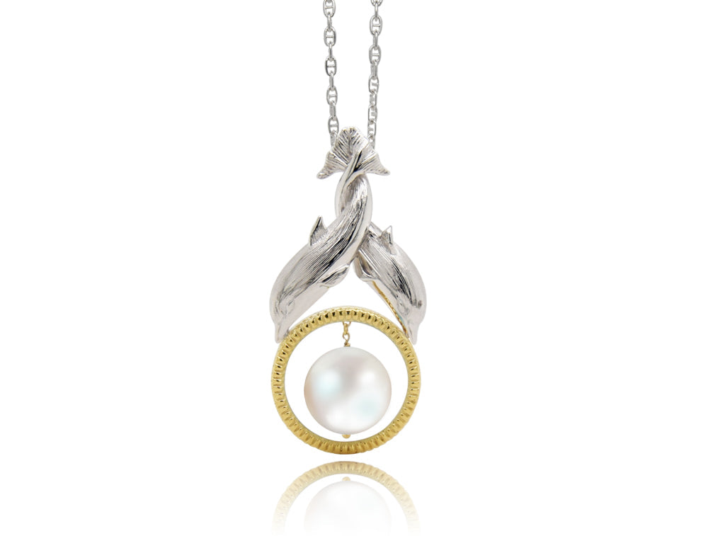 Pearl and Lapis Lazuli pendant in sterling silver, style P9089 - view 4