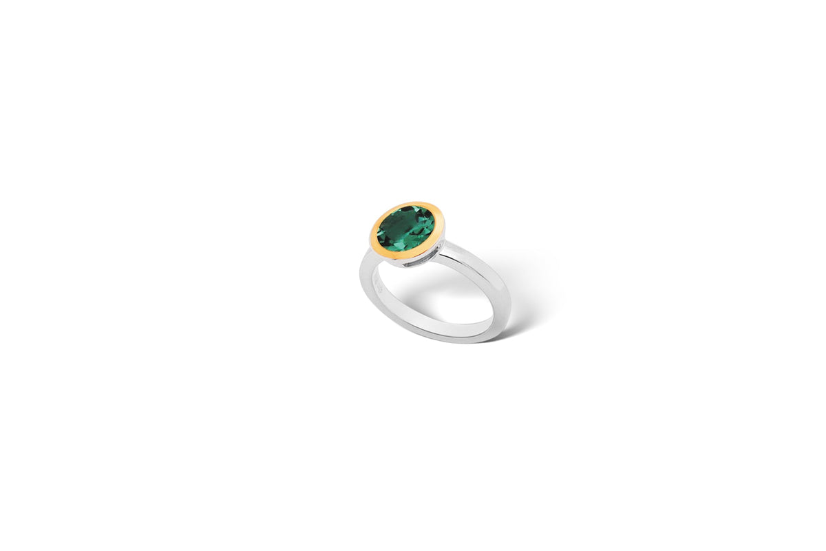 Garnet and London Blue Topaz ring in sterling silver, style R3328 - view 3