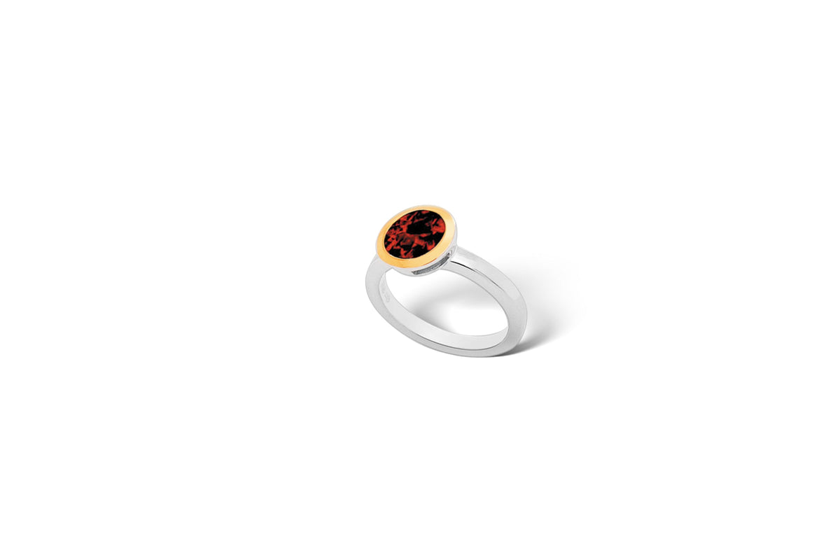 Garnet and London Blue Topaz ring in sterling silver, style R3328
