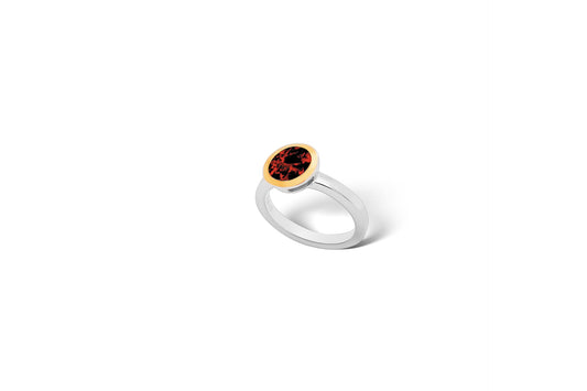 Garnet and London Blue Topaz ring in sterling silver, style R3328