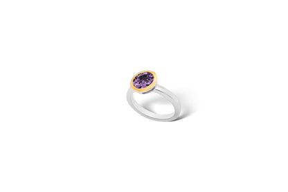 Garnet and London Blue Topaz ring in sterling silver, style R3328 - view 5