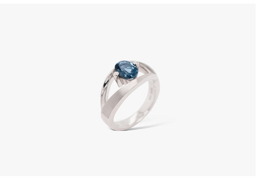 Oval Gemstone Ring R6986 - R6986/L London Blue Topaz - Ring