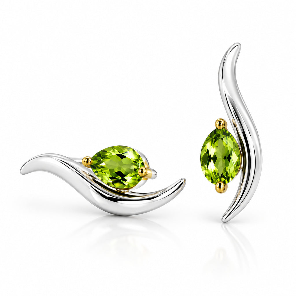 Modern gemstone earrings in 925 sterling silver by Joryel Vera, style E9287 - view 7