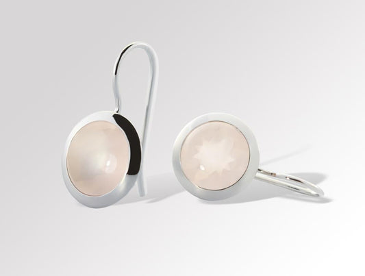 Rose Quartz earrings in sterling silver, style E5492 - view 3