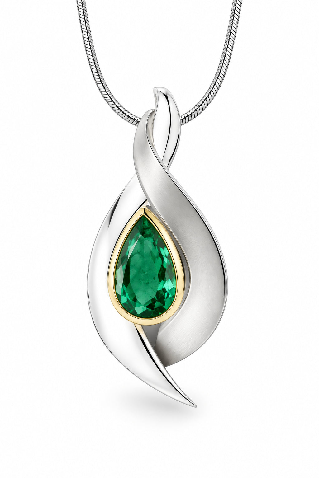 Amethyst and Citrine pendant in sterling silver, style P7365 - view 2