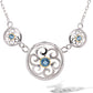 Garnet and Blue Topaz necklace in sterling silver, style N3326 - view 2