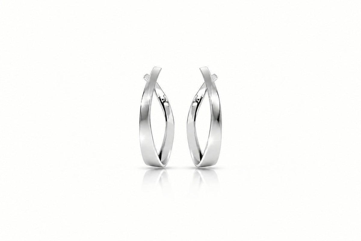 Sterling silver earrings, style E7756 - view 2